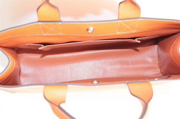 Replica Hermes Cowhide Cabag Weekender Bag Orange On Sale - Click Image to Close